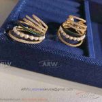 AAA APM Monaco Jewelry Replica - 6 Circles Diamond Paved Pearl Earrings 